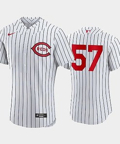 Cincinnati Reds 2022-23 Field of Dreams White 57 Stuart Fairchild Jersey - Robokeg