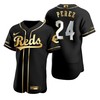 Cincinnati Reds #24 Tony Perez Mlb Golden Brandedition Black Jersey Gift For Reds Fans - Robokeg
