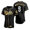 Cincinnati Reds #9 Mike Moustakas Mlb Golden Brandedition Black Jersey Gift For Reds Fans - Robokeg