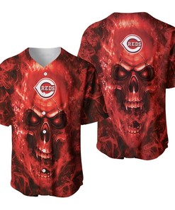 Cincinnati Reds Mlb Fan Skull Baseball Jersey - Robokeg