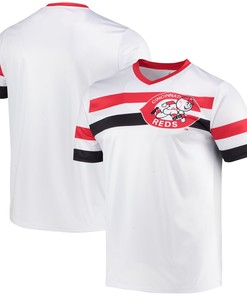 Cincinnati Reds Stitches Cooperstown Collection V-neck Jersey - White Mlb - Robokeg