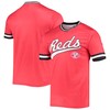 Cincinnati Reds Stitches Cooperstown Collection V-neck Team Color Jersey - Red/black Mlb - Robokeg