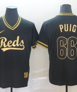 Cincinnati Reds Yasiel Puig #66 2020 Mlb Black Jersey - Robokeg