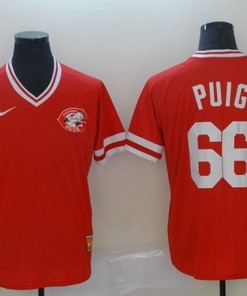 Cincinnati Reds Yasiel Puig #66 2020 Mlb Red Orange Jersey - Robokeg