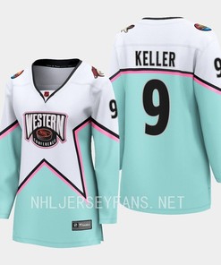 Clayton Keller 9 Arizona Coyotes 2023 All-Star Game Jersey White Equipment - Robokeg