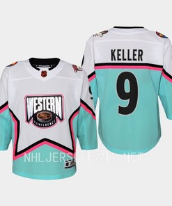 Clayton Keller 9 Arizona Coyotes 2023 All-Star Game Jersey White Equipment - Robokeg