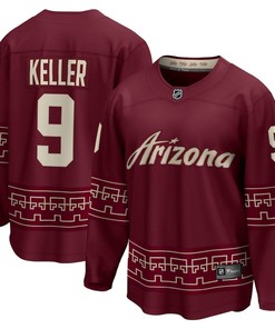Clayton Keller 9 Arizona Coyotes Alternate 2022/23 Premier Breakaway Men Jersey - Garnet - Robokeg