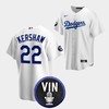 Clayton Kershaw Honor Vin Scully Los Angeles Dodgers White 22 Jersey - Robokeg