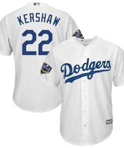 Clayton Kershaw Los Angeles Dodgers 2018 World Series Cool Base Player Jersey - White - Robokeg