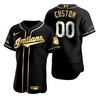 Cleveland Baseball #00 Any Name Mlb Golden Brandedition Black Jersey Gift For Cleveland Baseball Fans - Robokeg