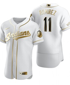 Cleveland Baseball #11 Jose Ramirez Mlb Golden Brandedition White Jersey Gift For Cleveland Baseball Fans - Robokeg