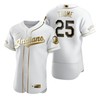 Cleveland Baseball #25 Jim Thome Mlb Golden Brandedition White Jersey Gift For Cleveland Baseball Fans - Robokeg