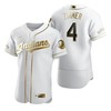 Cleveland Baseball #4 Bradley Zimmer Mlb Golden Brandedition White Jersey Gift For Cleveland Baseball Fans - Robokeg