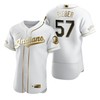 Cleveland Baseball #57 Shane Bieber Mlb Golden Brandedition White Jersey Gift For Cleveland Baseball Fans - Robokeg