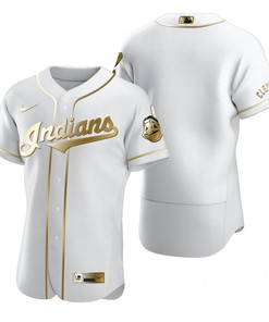 Cleveland Baseball Mlb Golden Brandedition White Jersey Gift For Cleveland Baseball Fans - Robokeg