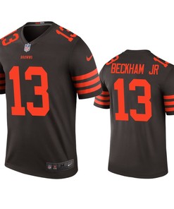 Cleveland Browns #13 Odell Beckham Jr. Brown Color Rush Legend Jersey - Mens - Robokeg