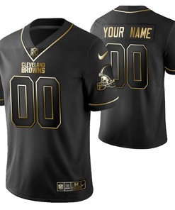 Cleveland Browns 2021 Nfl Golden Brandedition Black Jersey Gift With Custom Name Number For Browns Fans - Robokeg