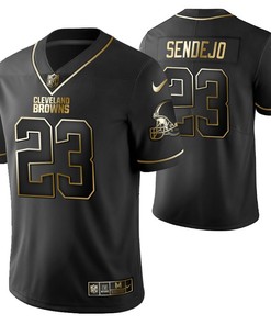Cleveland Browns Andrew Sendejo 23 2021 Nfl Golden Brandedition Black Jersey Gift For Browns Fans - Robokeg
