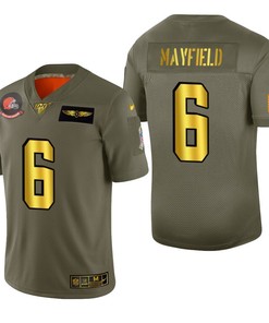Cleveland Browns Baker Mayfield 2019 Salute To Service Nfl 100 Mens Jersey Metallic - Robokeg