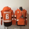 Cleveland Browns Baker Mayfield #6 Nfl 2020 Orange Hoodie Jersey - Robokeg