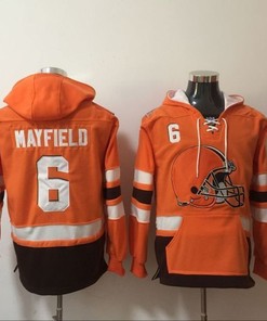 Cleveland Browns Baker Mayfield #6 Nfl 2020 Orange Hoodie Jersey - Robokeg