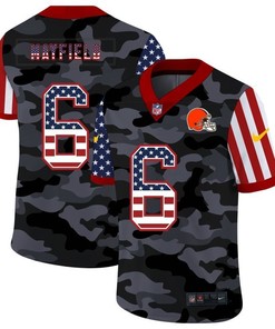 Cleveland Browns Baker Mayfield #6 Nfl 2020 Us Flag Camo Jersey - Robokeg
