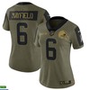 Cleveland Browns Baker Mayfield 6 Nfl Olive 2021 Salute To Service Player Women Jersey For Browns Fans - Robokeg