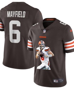 Cleveland Browns Baker Mayfield #6 Nfl Portrait Brandedition Grey Jersey - Robokeg