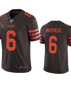 Cleveland Browns Baker Mayfield Brown 100th Season Color Rush Limited Jersey - Robokeg