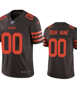 Cleveland Browns Custom Brown 100th Season Color Rush Limited Jersey - Robokeg