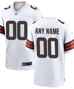 Cleveland Browns Custom Game Jersey - White Custom Jerseys Nfl - Robokeg