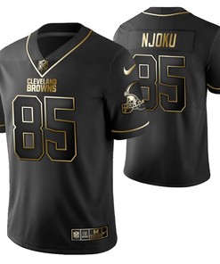 Cleveland Browns David Njoku 85 2021 Nfl Golden Brandedition Black Jersey Gift For Browns Fans - Robokeg