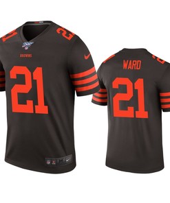 Cleveland Browns Denzel Ward Brown 100th Season Color Rush Legend Jersey - Robokeg