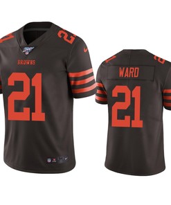 Cleveland Browns Denzel Ward Brown 100th Season Color Rush Limited Jersey - Robokeg