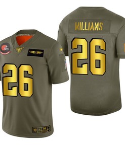 Cleveland Browns Greedy Williams 2019 Salute To Service Nfl 100 Mens Jersey Metallic - Robokeg