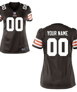Cleveland Browns Historic Logo Nike Womens Custom Game Jersey - Brown - Robokeg