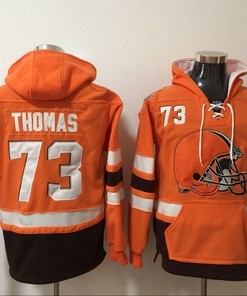 Cleveland Browns Joe Thomas #73 Nfl 2020 Orange Hoodie Jersey - Robokeg