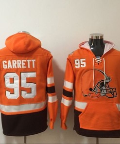 Cleveland Browns Myles Garrett #95 Nfl 2020 Orange Hoodie Jersey - Robokeg