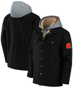Cleveland Browns Nfl X Darius Rucker Collection By Canvas Full-zip Hoodie - Black - Robokeg