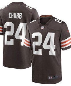 Cleveland Browns Nick Chubb #24 Nfl 2020 Brown Jersey Jersey - Robokeg