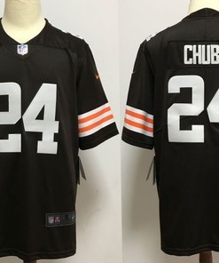 Cleveland Browns Nick Chubb #24 Nfl 2020 Dark Brown Jersey - Robokeg