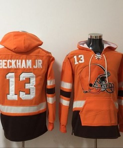 Cleveland Browns Odell Beckham Jr #13 Nfl 2020 Orange Hoodie Jersey - Robokeg