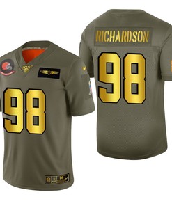 Cleveland Browns Sheldon Richardson 2019 Salute To Service Nfl 100 Mens Jersey Metallic - Robokeg