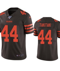 Cleveland Browns Sione Takitaki Brown 100th Season Color Rush Limited Jersey - Robokeg
