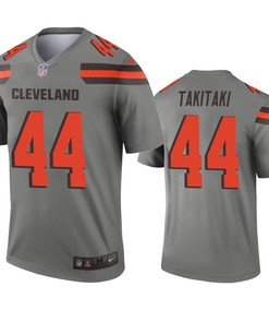 Cleveland Browns Sione Takitaki Gray Inverted Legend Jersey - Robokeg