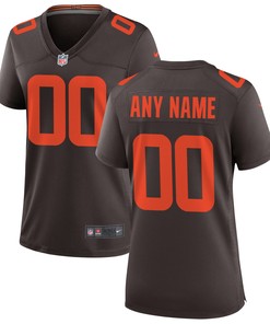 Cleveland Browns Womens Alternate Custom Game Jersey - Brown Custom Jerseys Nfl - Robokeg
