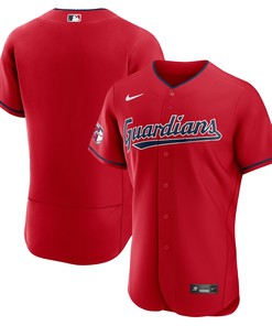Cleveland Guardians Alternate Authentic Team Jersey Red Mlb - Robokeg