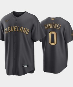 Cleveland Guardians Andres Gimenez 0 2022-23 All-Star Game AL Charcoal Jersey - Robokeg