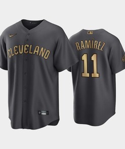 Cleveland Guardians Jose Ramirez 11 2022-23 All-Star Game AL Charcoal Jersey - Robokeg
