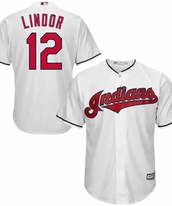 Cleveland Indians Official Cool Base Francisco Lindor Player Jersey - White - Robokeg